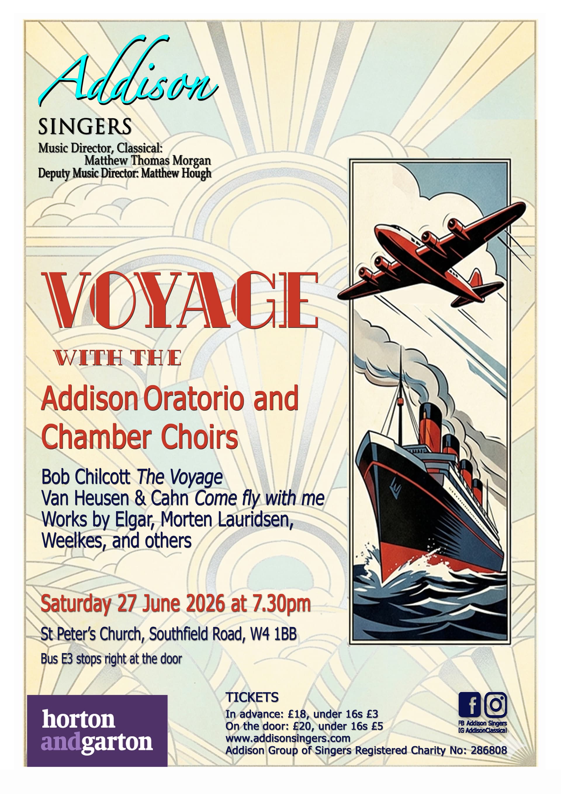 Voyage with the Addison Singers oratorio and chamber choirs