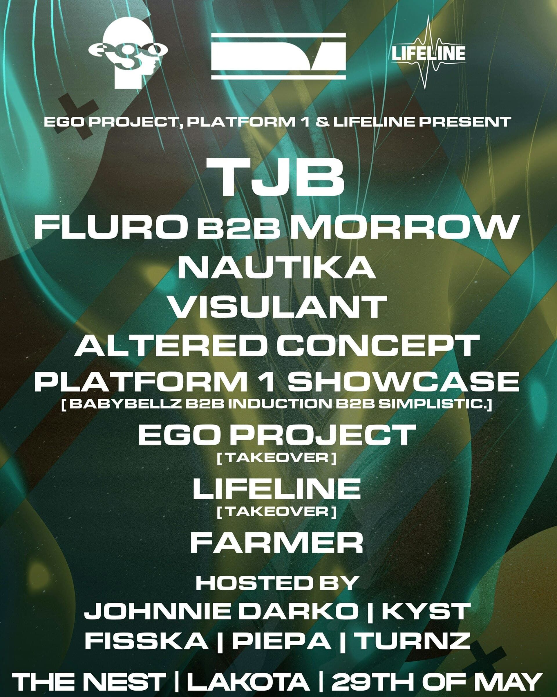 Platform 1 X Ego Project X Lifeline Presents: Tjb, Morrow B2b Fluro