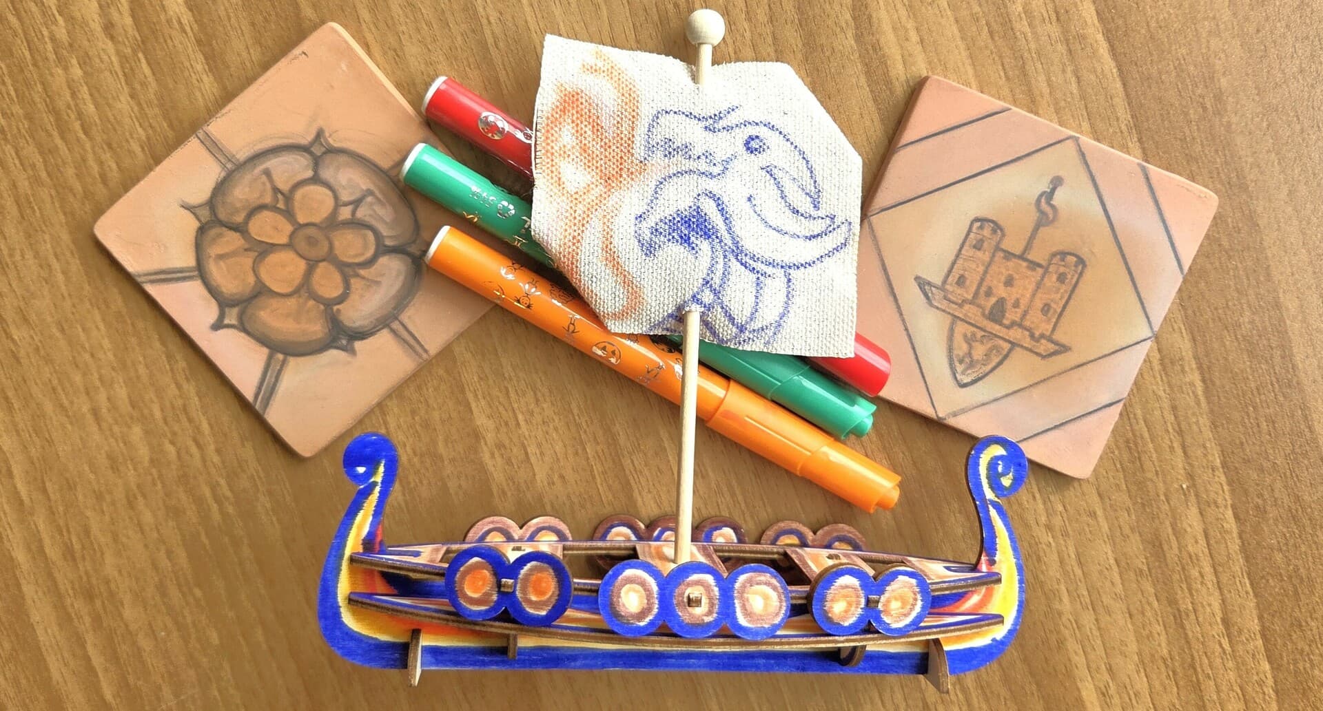 Archaeology Crafts - Medieval Tiles and Roman Ships