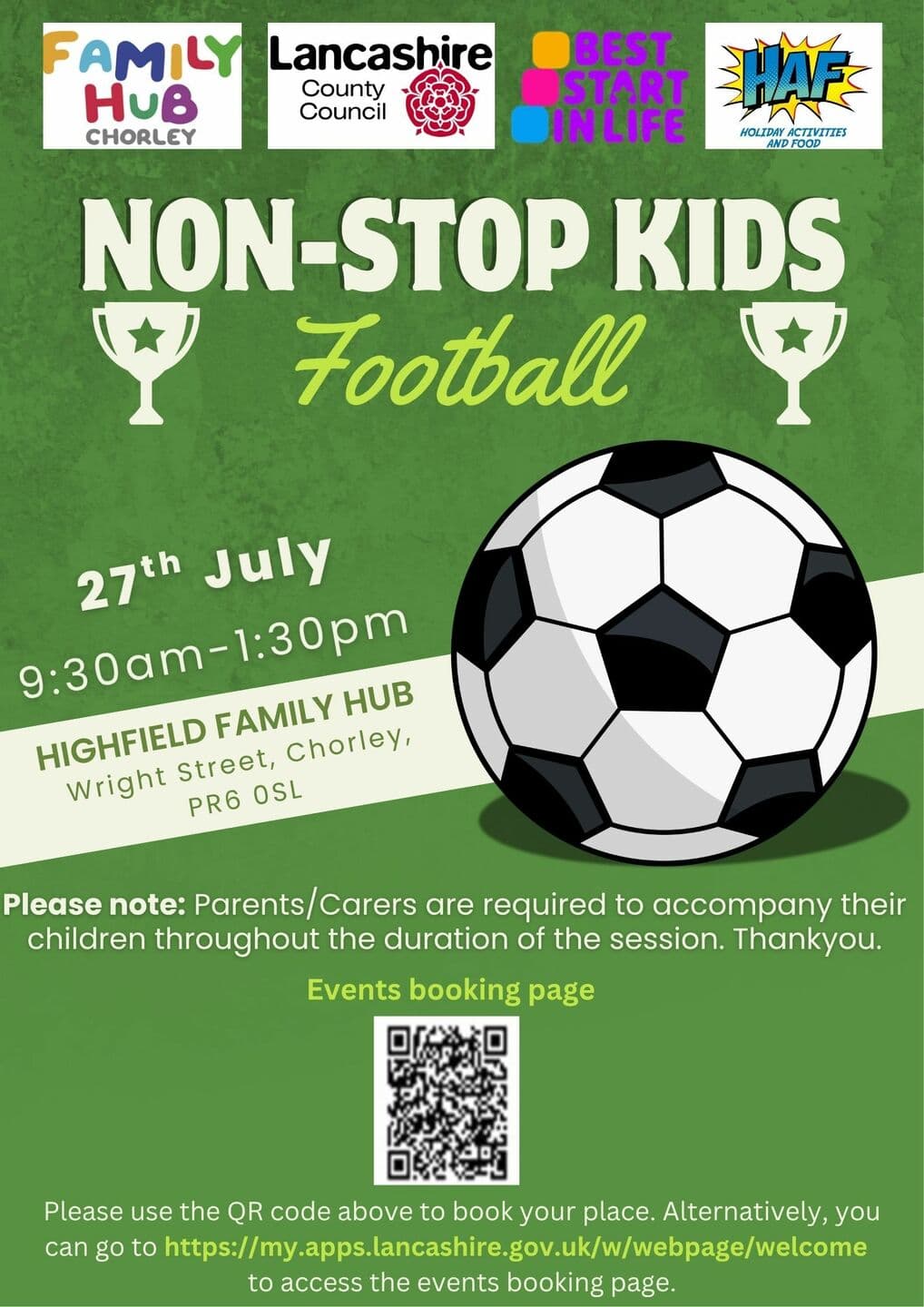 Non stop Kids - Football 9. at Highfield