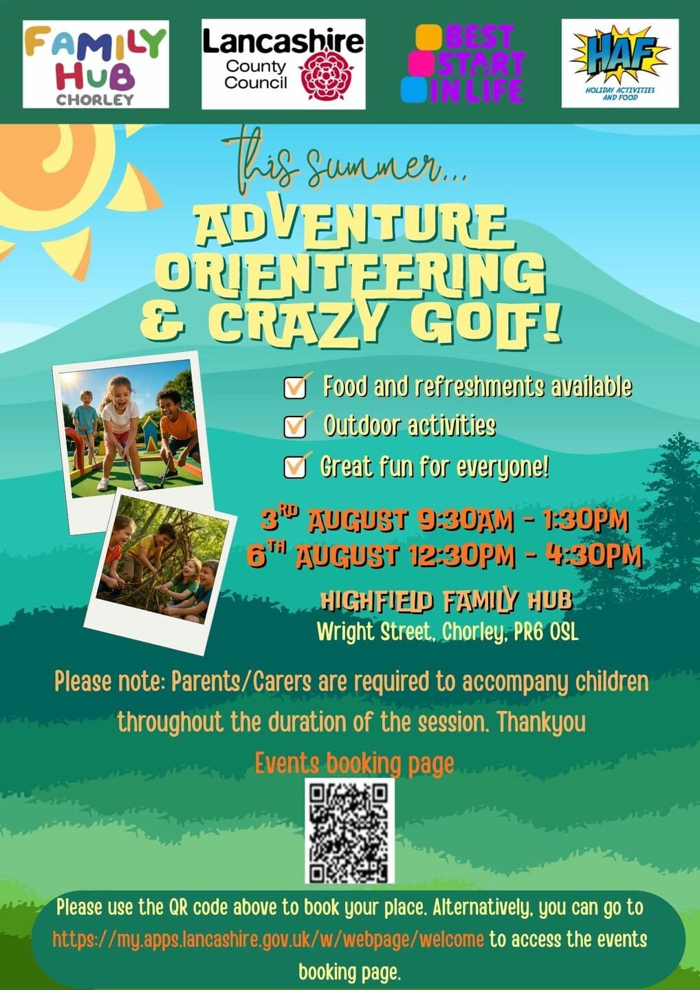 Adventure Orienteering/Crazy Golf . at Highfield